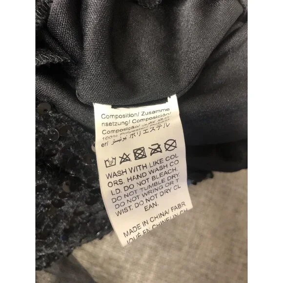 Womens Floerns Black Contrast Mesh Sequins Party Bodycon Dress Size XL - Picture 5 of 7